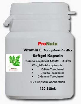 ProNatu 120 Vitamine E softgel-capsules 1.000IU (tocoferol - mix)